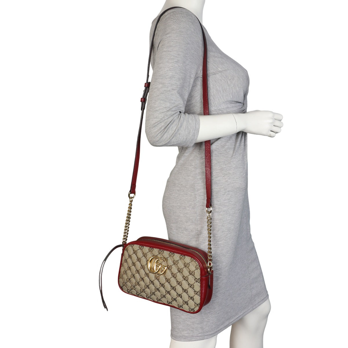 Gucci GG Canvas Marmont Diagonal Small Camera Bag