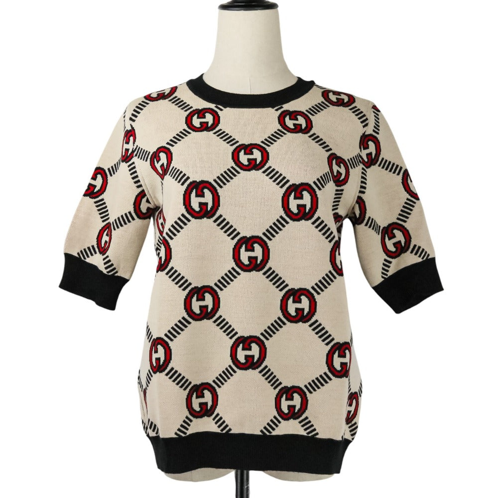 Gucci Interlocking GG Reversible Knit Short Sleeve Top
