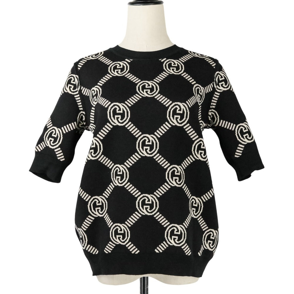 Gucci Interlocking GG Reversible Knit Short Sleeve Top