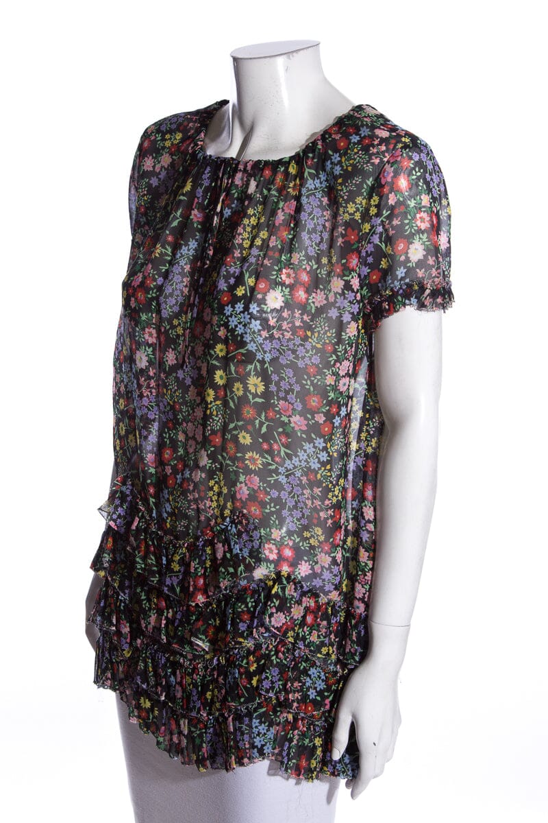 Gucci Black & Multi Floral Blo SZ 36