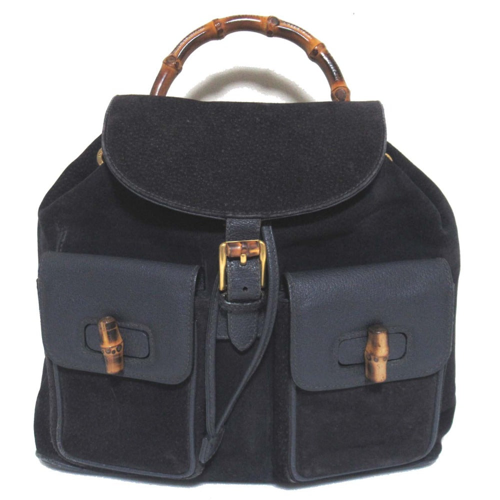 Gucci Bamboo Line Suede Leather Backpack