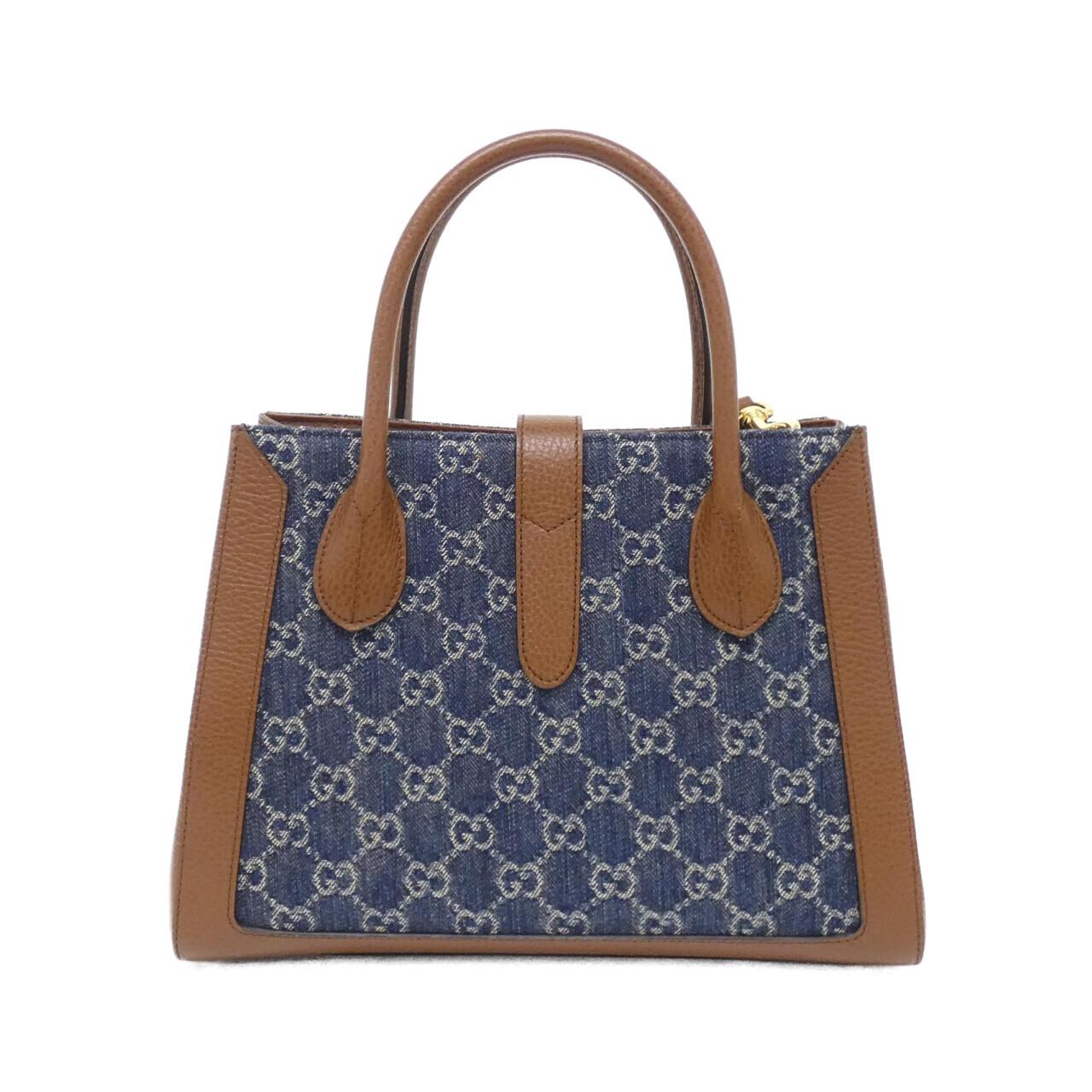 Gucci JACKIE 1961 GG Jacquard Denim Leather Shoulder Bag