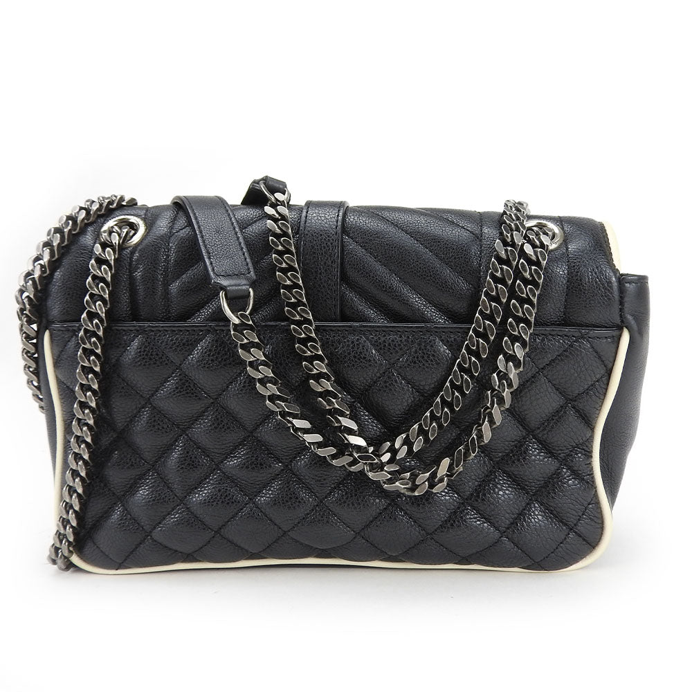 SAINT LAURENT Shoulder Bag leather black Envelope Satchel Women