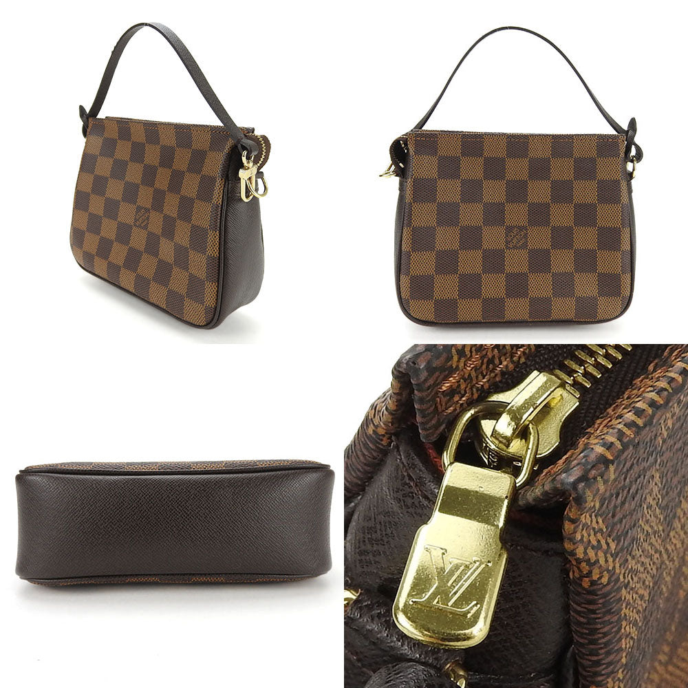 LOUIS VUITTON Pouch N51982 Damier canvas Brown Truth makeup Women
