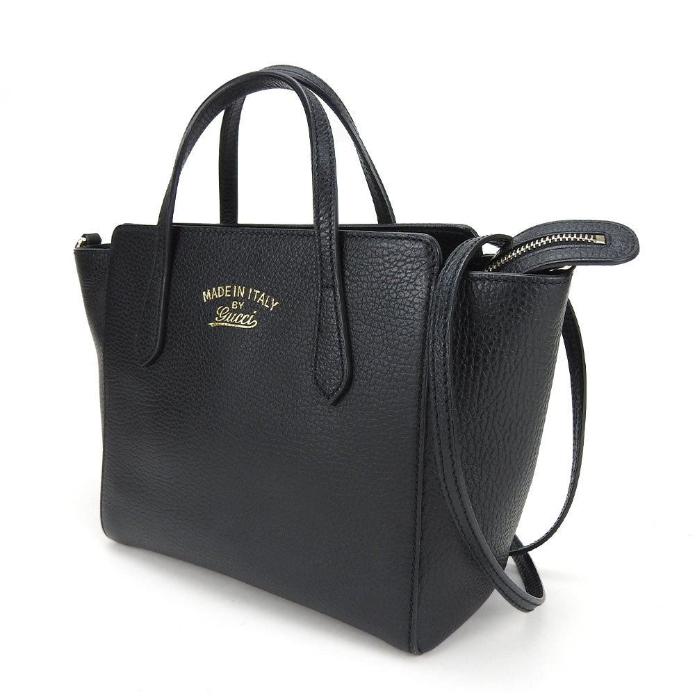 GUCCI Handbag 368827 leather black Swing Small