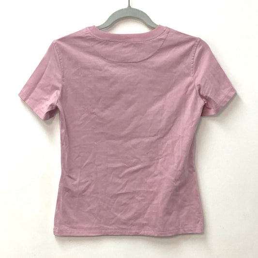 HERMES Short sleeve T-shirt cotton pink 22Stainless Steel cartouche Women 36 Used