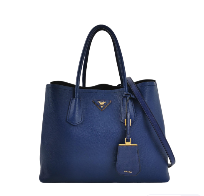 Prada Double Bag 35cm Blue 250209781055605