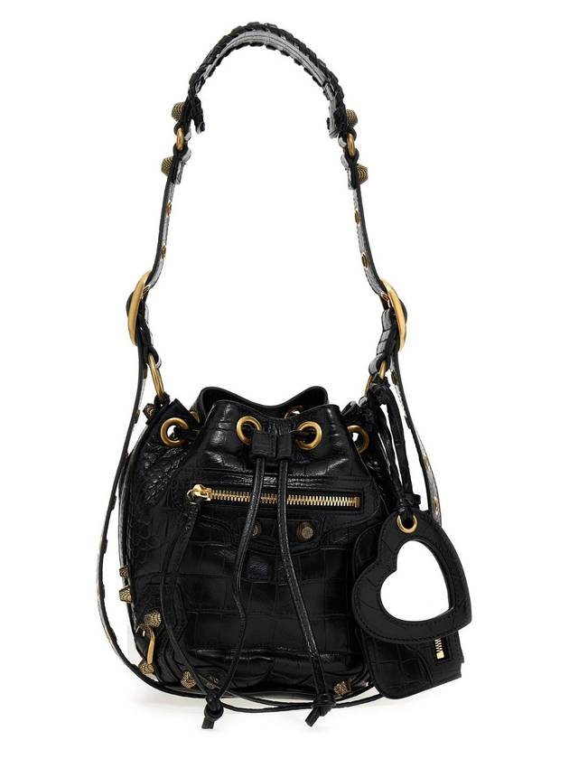 Luxury Balenciaga Trending 2026 Le Cagole XS Leather Bucket Bag Black