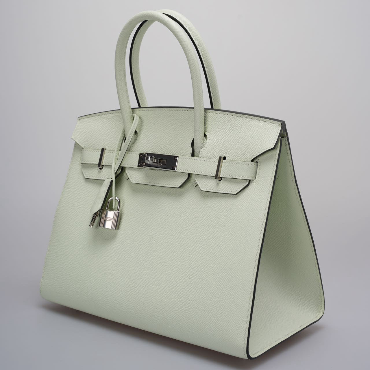 Hermes Birkin Sellier 30 Bag In Vert Fizz Epsom Leather With Palladium Hardware from
