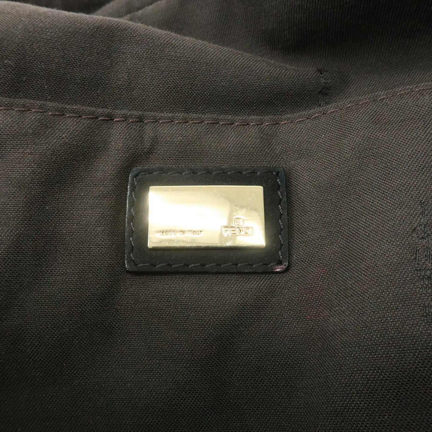 FENDI Suede Studs Mini Boston Bag Black 8BL076