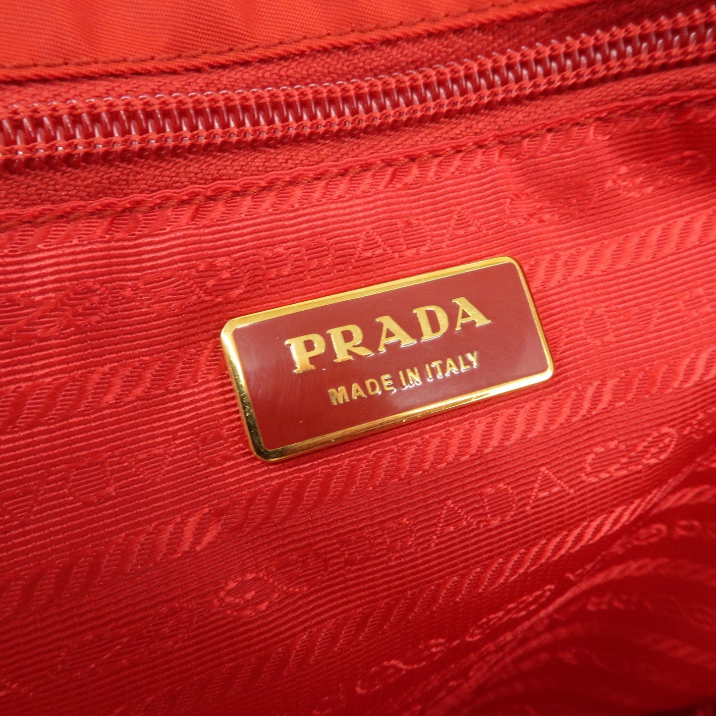 PRADA Nylon Leaather Panda Tote Bag Shoudler Bag Red BR4249