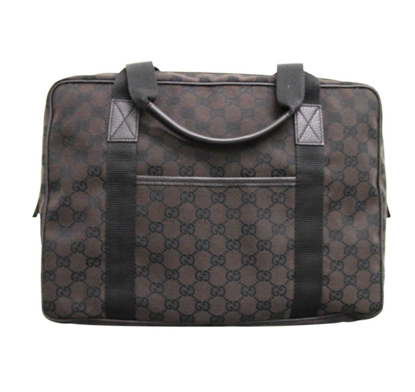 Gucci 282529 Uni  Brown Canvas Shoulder Laptop Bag Tote Handbag - Final Call