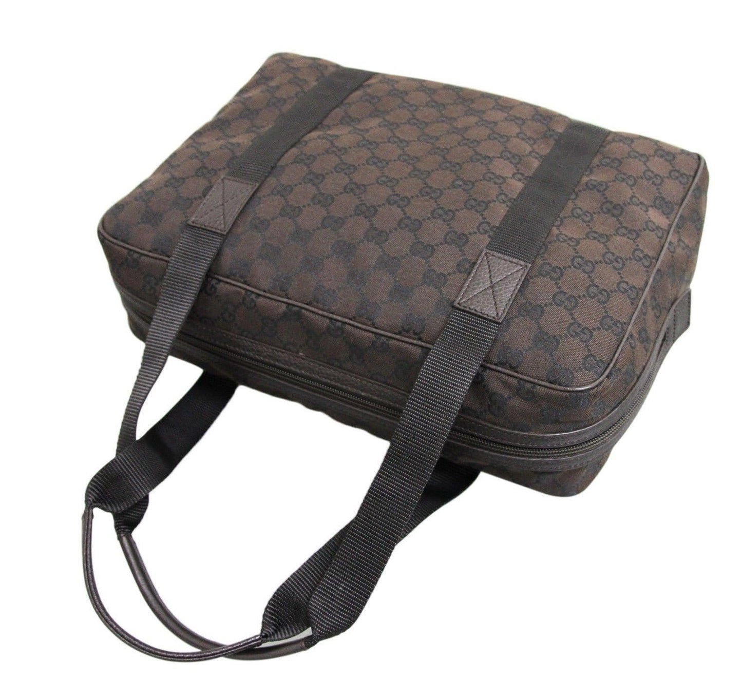Gucci 282529 Uni  Brown Canvas Shoulder Laptop Bag Tote Handbag - Final Call