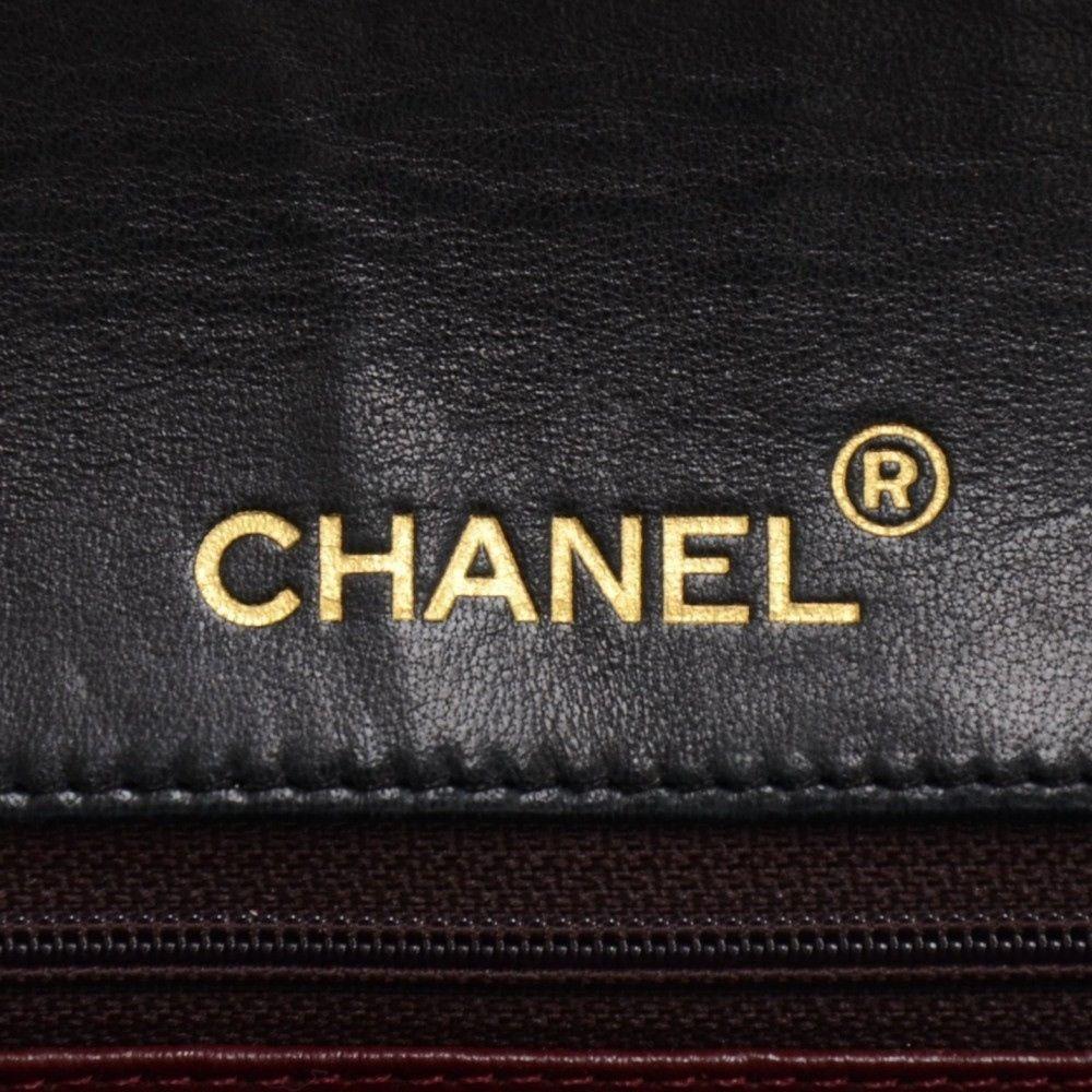 Chanel 9" Black Quilted Leather Shoulder Classic Flap Bag Excellent CC70