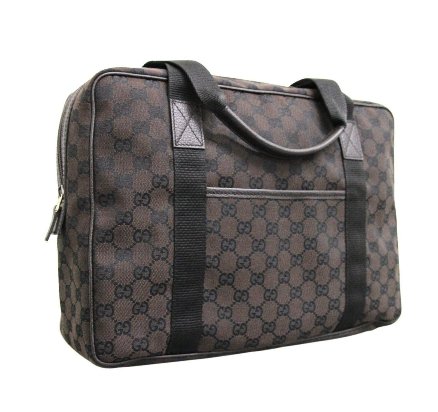 Gucci 282529 Uni  Brown Canvas Shoulder Laptop Bag Tote Handbag - Final Call