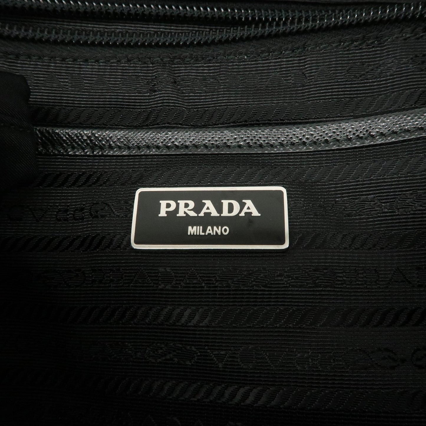 PRADA Re-Nylon Triangle Logo Nylon Leather Back Pack NERO 1BZ811