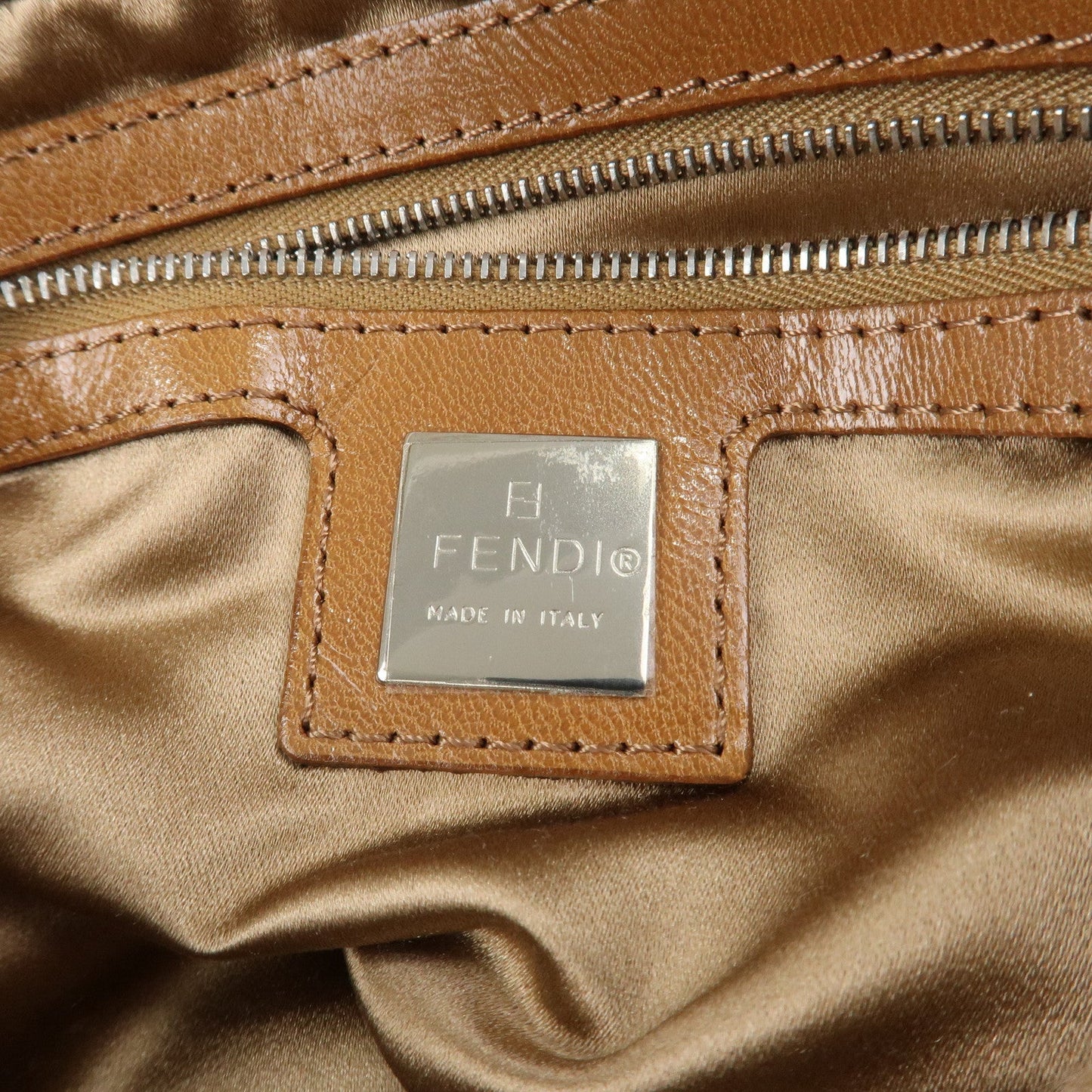 FENDI Mamma Baguette Wool Unborn Calf Shoulder Bag 26325