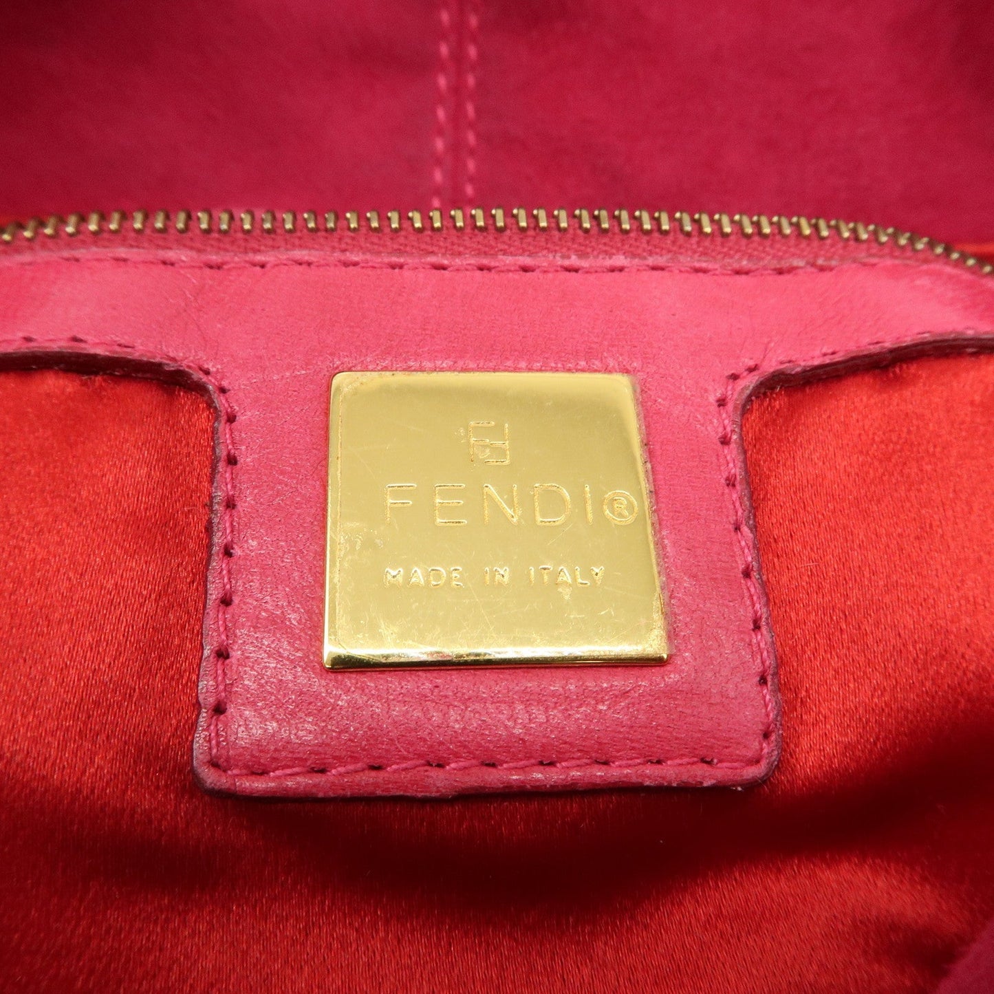 FENDI Mamma Baguette Suede Leather Shoulder Bag 26325