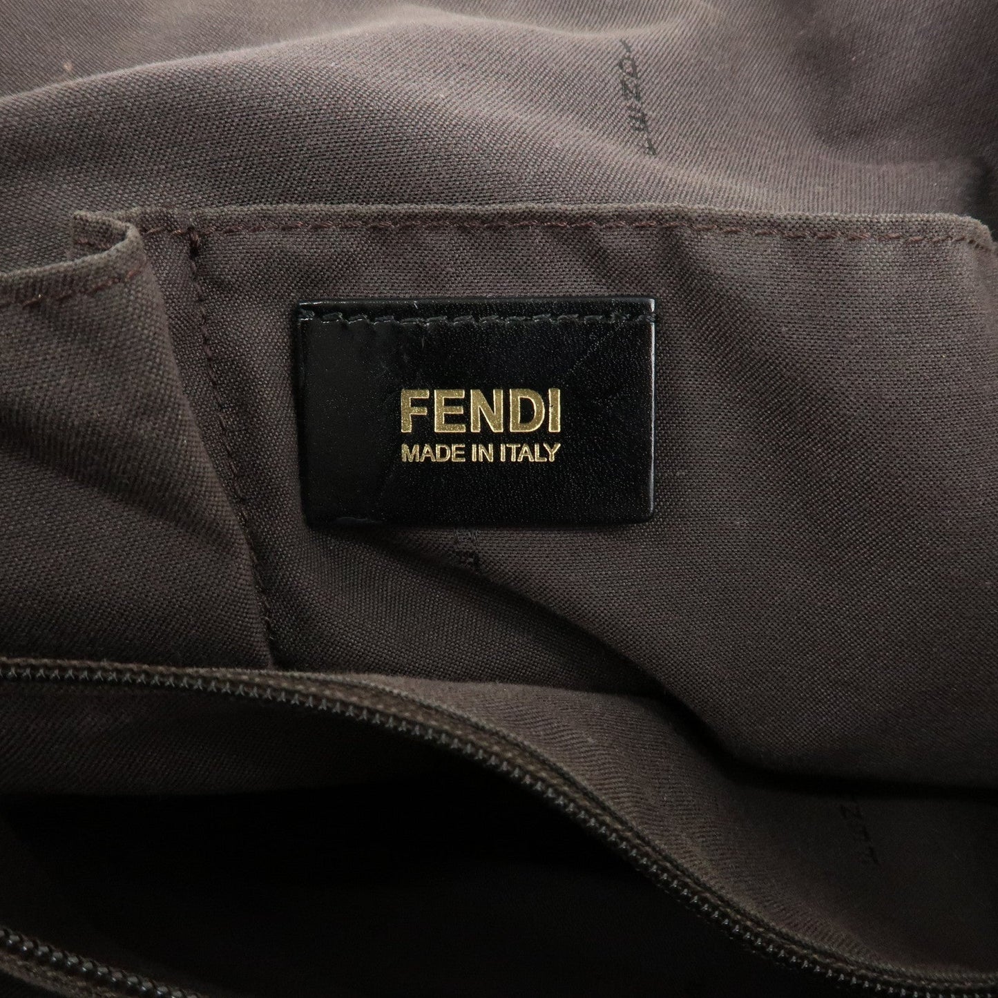 FENDI Chameleon Leather 2WAY Bag Hand Bag Black 8BL114