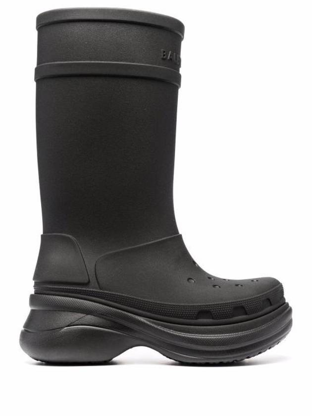 Luxury Balenciaga Trending 2026 Crocs Rain Boots Black