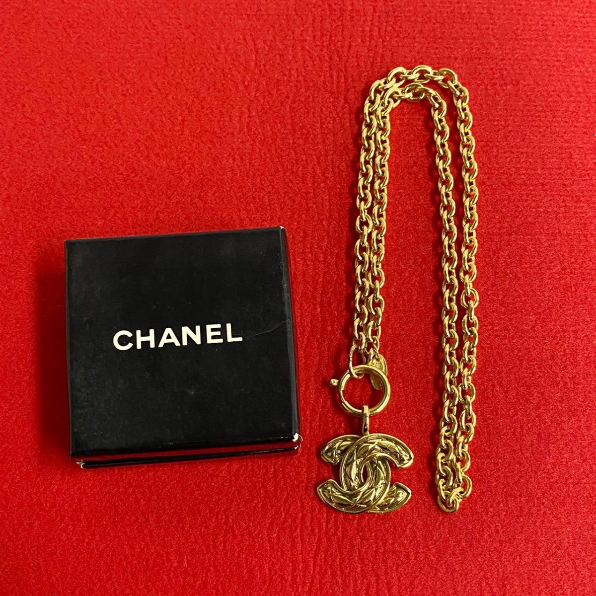 CHANEL Necklace Gold Plated gold COCO Mark Women
