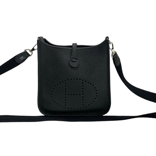 HERMES Shoulder Bag Taurillon Clemence black Evelyn TPM