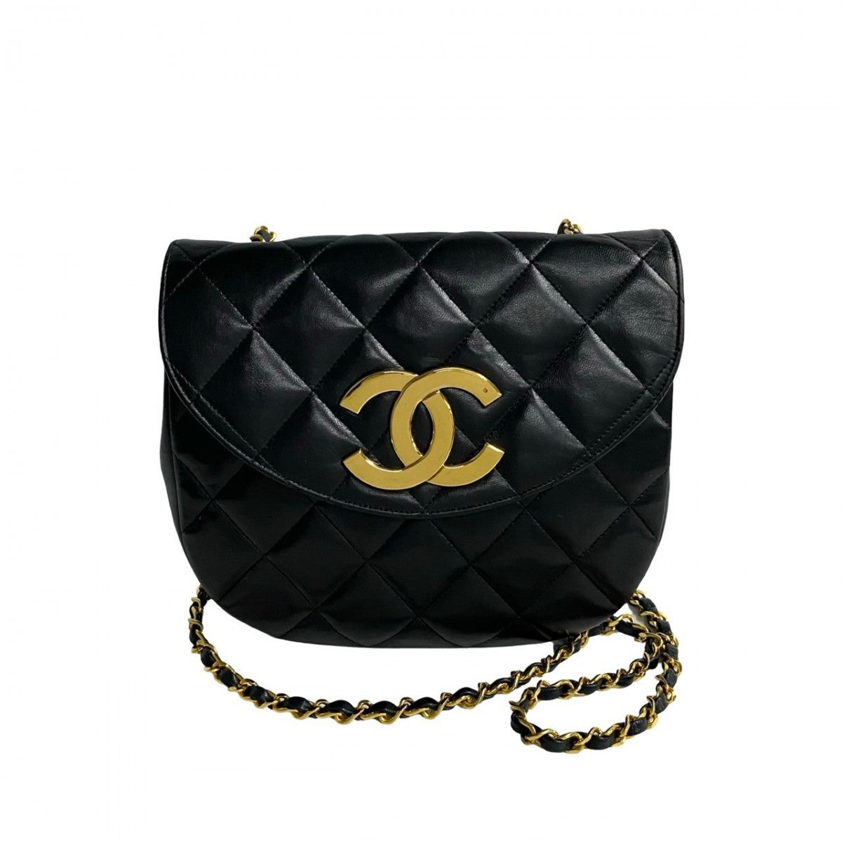 CHANEL Shoulder Bag lambskin black COCO Mark Matrasse Women