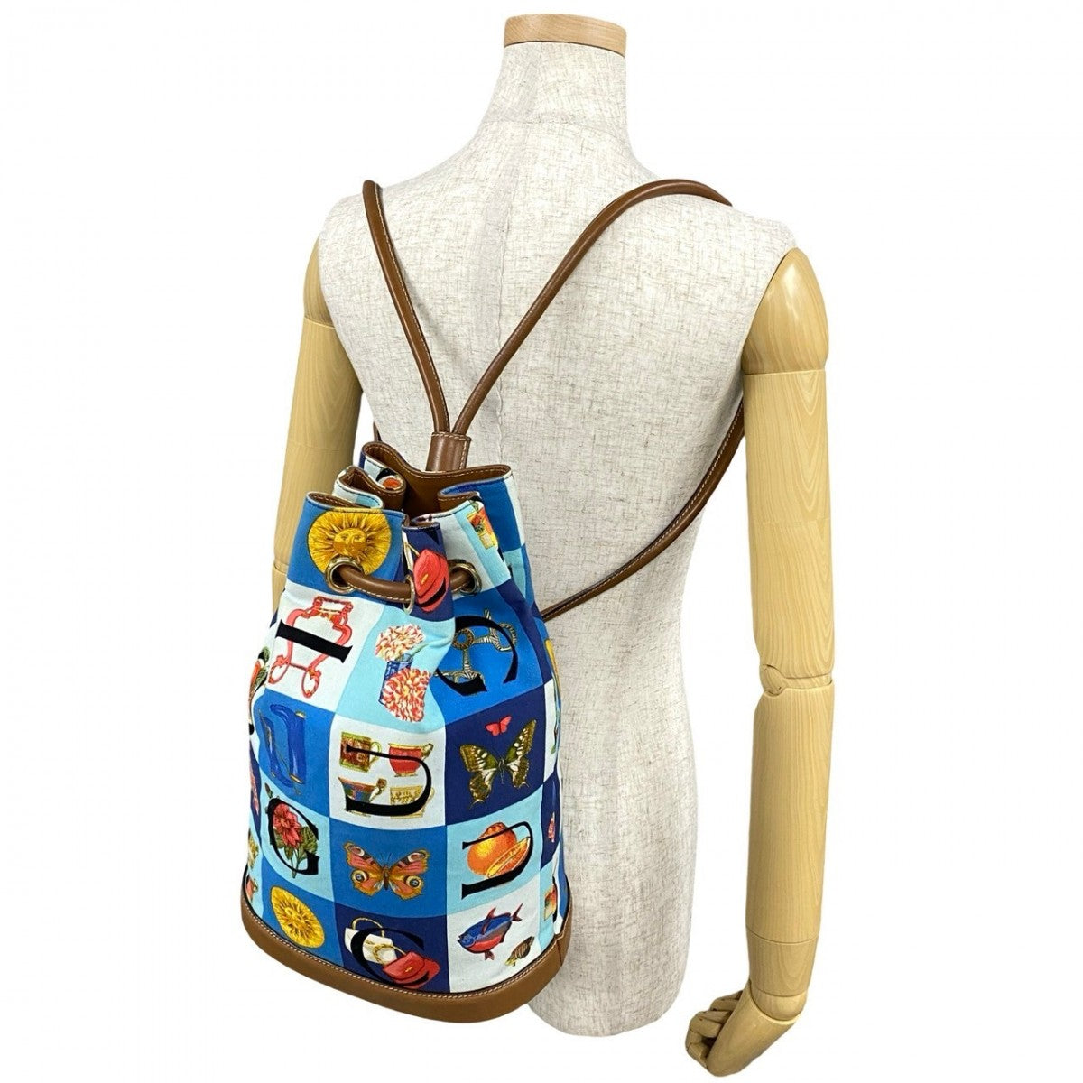 GUCCI Backpack Leather, Canvas multicolor Overall handle Shimo Women