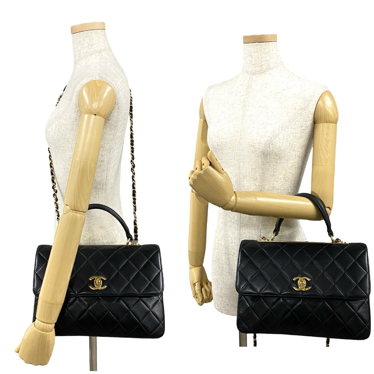 CHANEL Shoulder Bag lambskin black Matrasse
