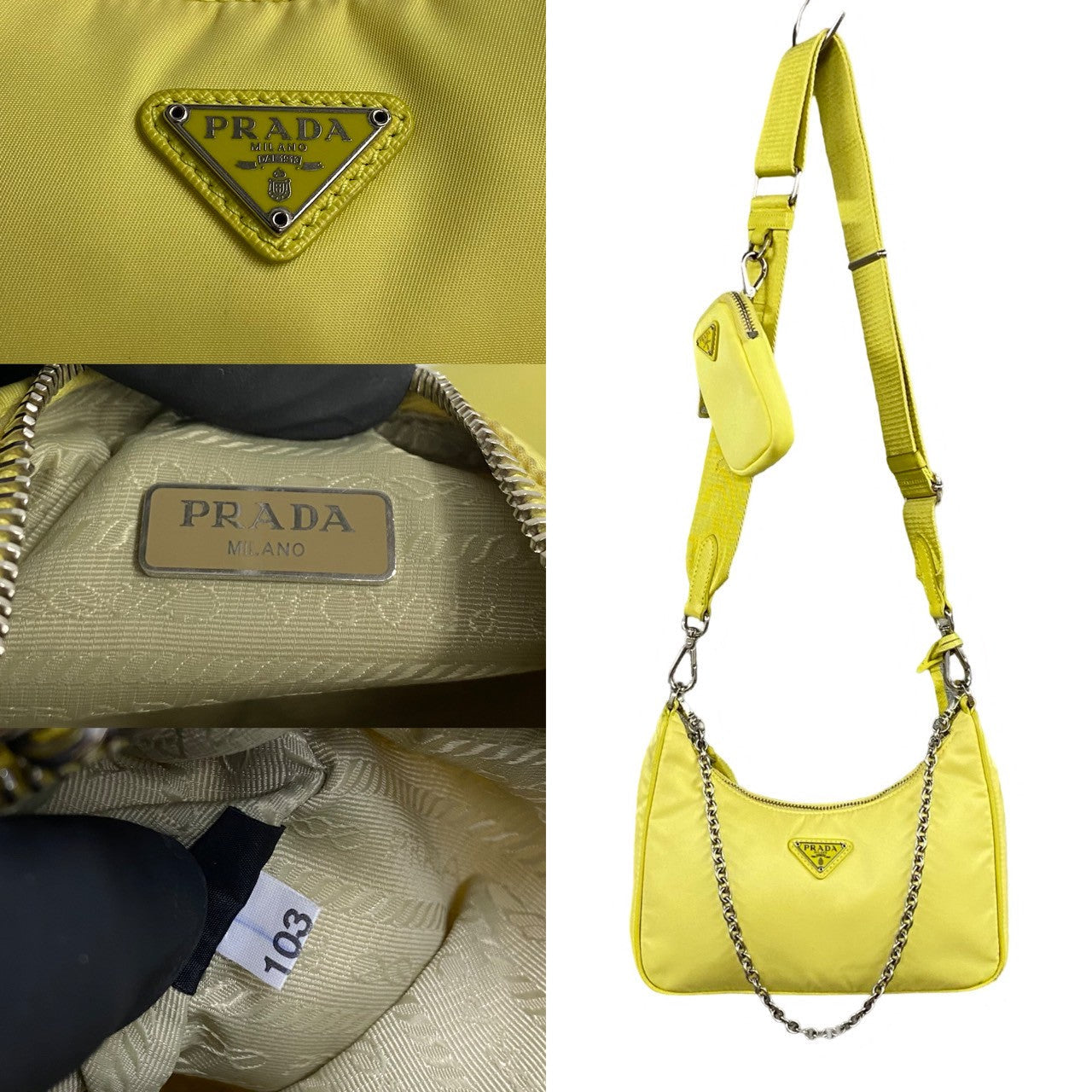 Prada Re-Edition Nylon Saffiano Leather Shoulder Bag
