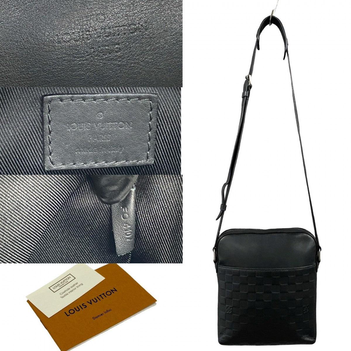 LOUIS VUITTON Shoulder Bag N23355 Damier Anfini Leather black Messenger bag Pochette District mens(Unisex)