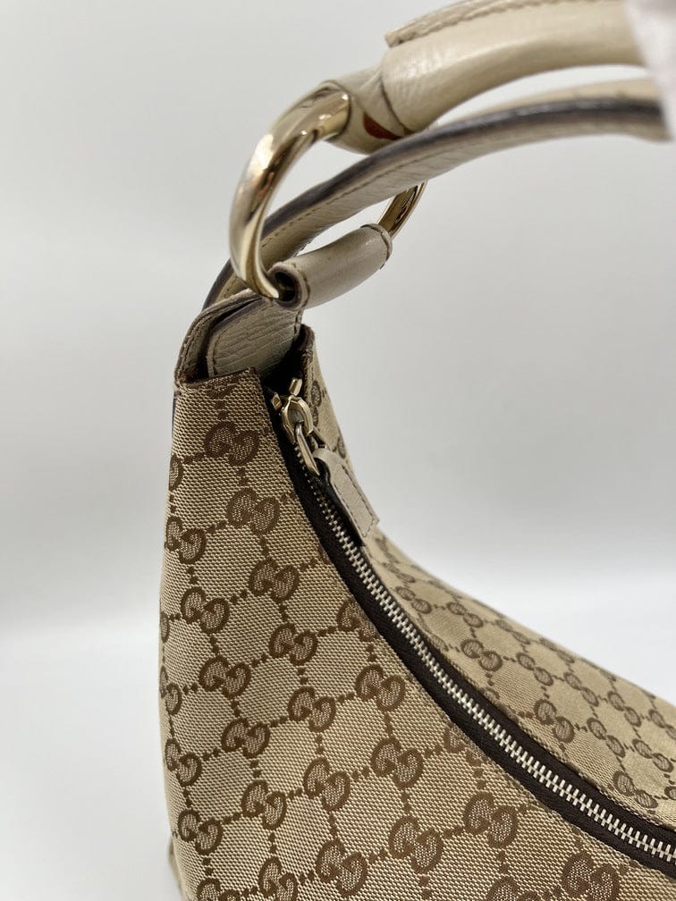 Gucci Leather Canvas Shoulder Bag