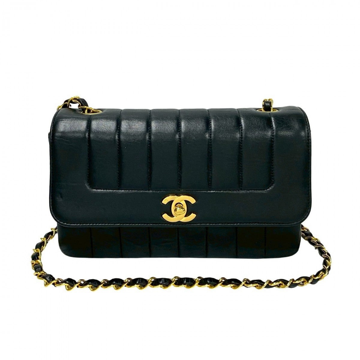 CHANEL Shoulder Bag lambskin black COCO Mark Mademoiselle Women
