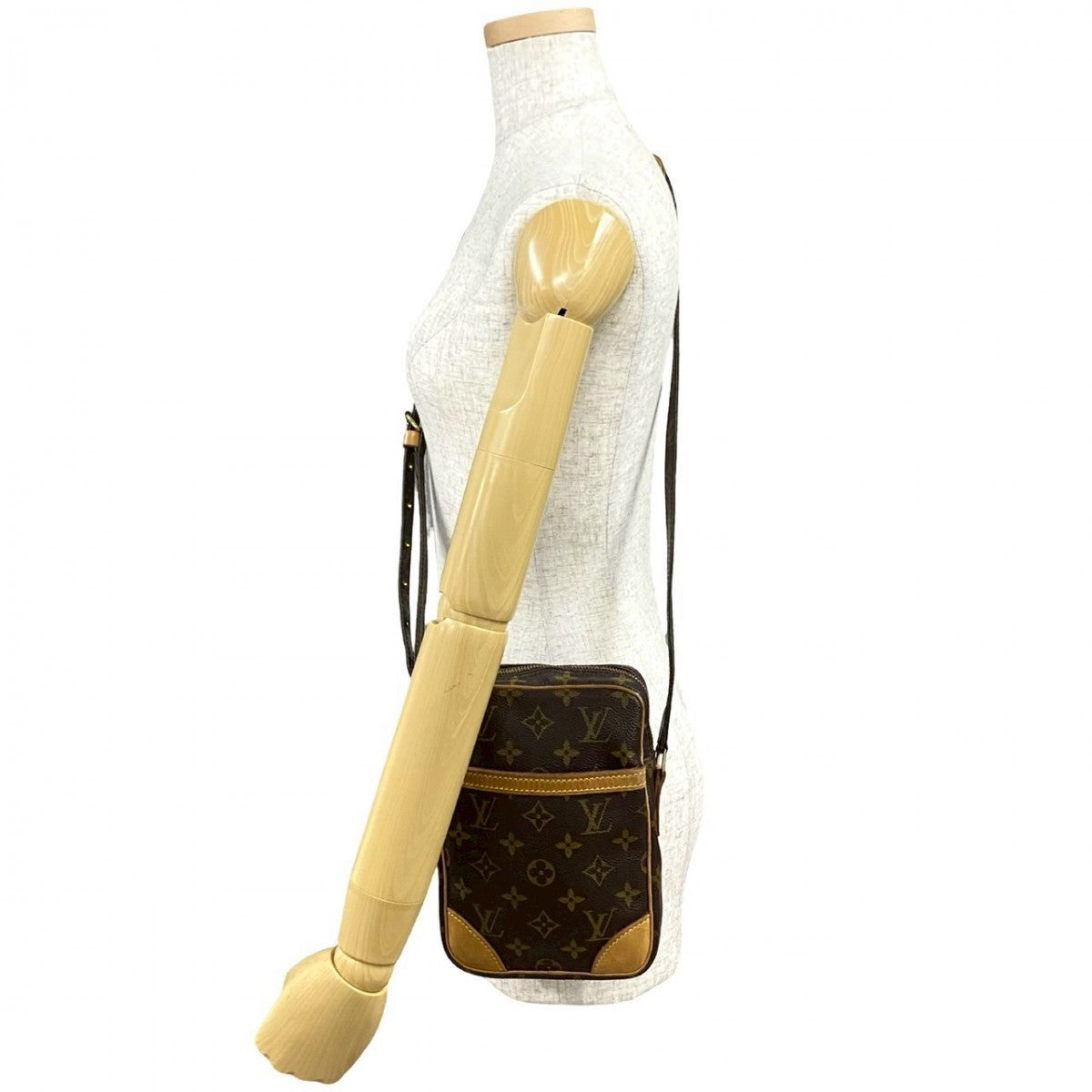LOUIS VUITTON Shoulder Bag M45266 Leather, PVC Brown Monogram Danube mens(Unisex)