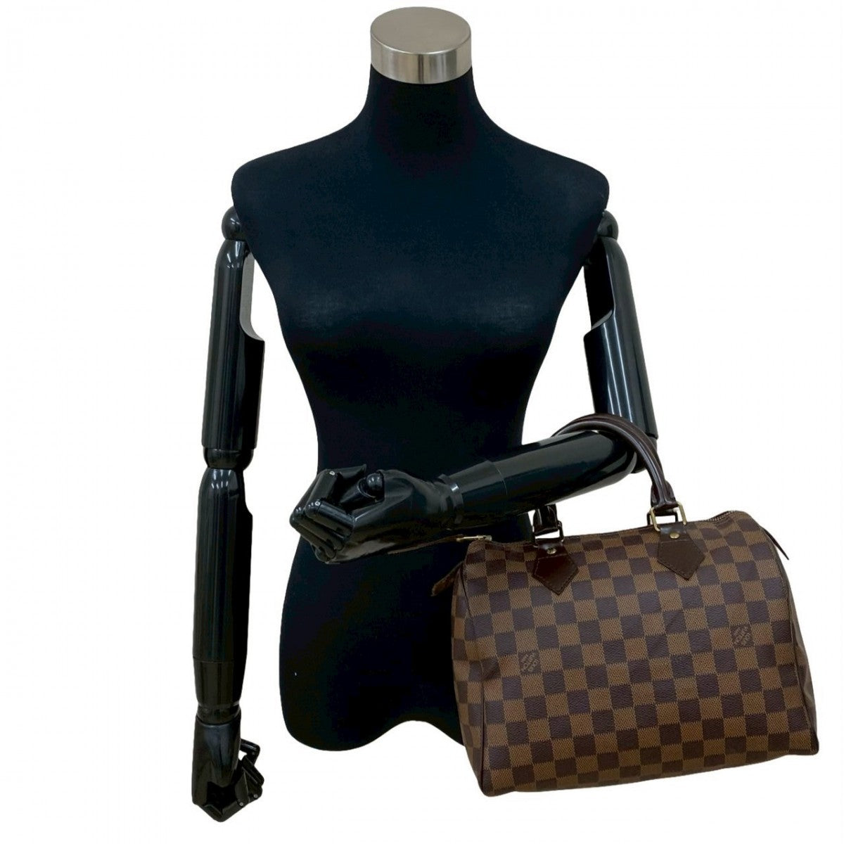 LOUIS VUITTON Handbag N41532 Leather, PVC Brown Damier Speedy 25 Women