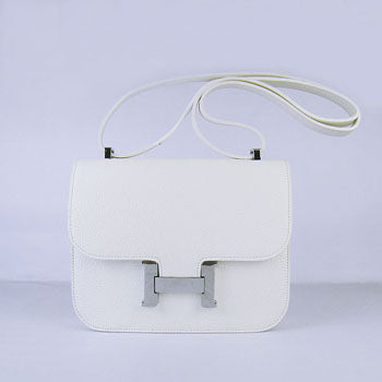Luxury Hermes Constance Cowskin Leather Bag H017 beige silver