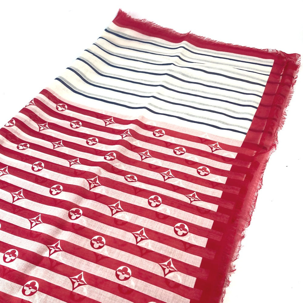LOUIS VUITTON Stall M76193 cotton White x red LV Escal Etoile Pareo Summer Stripe Women