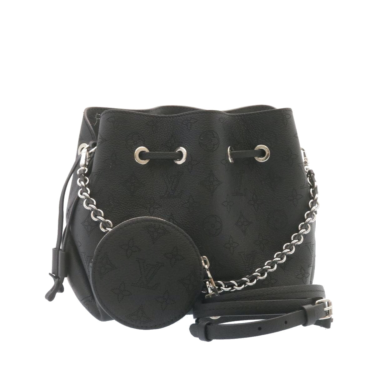 LOUIS VUITTON Monogram Mahina Bella Shoulder Bag Black M57070 LV 25402A