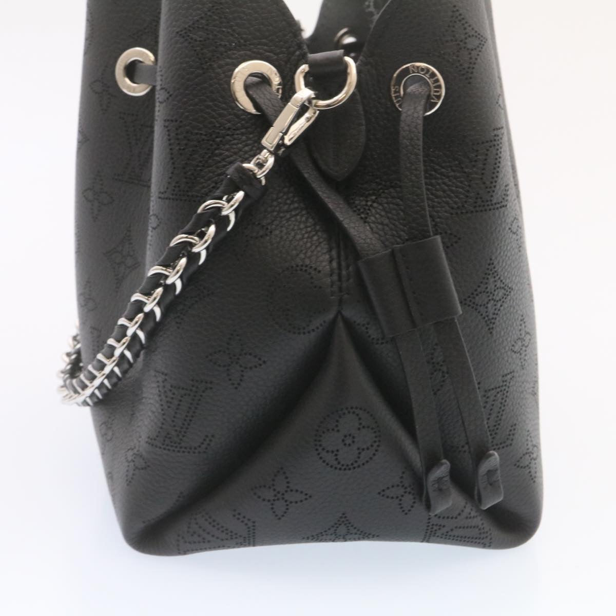 LOUIS VUITTON Monogram Mahina Bella Shoulder Bag Black M57070 LV 25402A