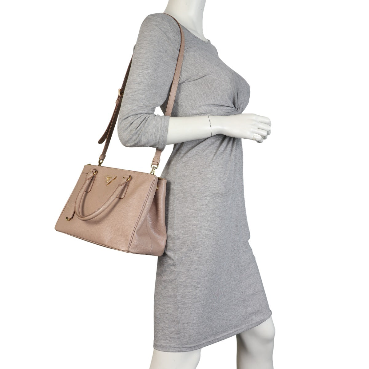 Prada Saffiano Lux Galleria Double Zip Tote Small