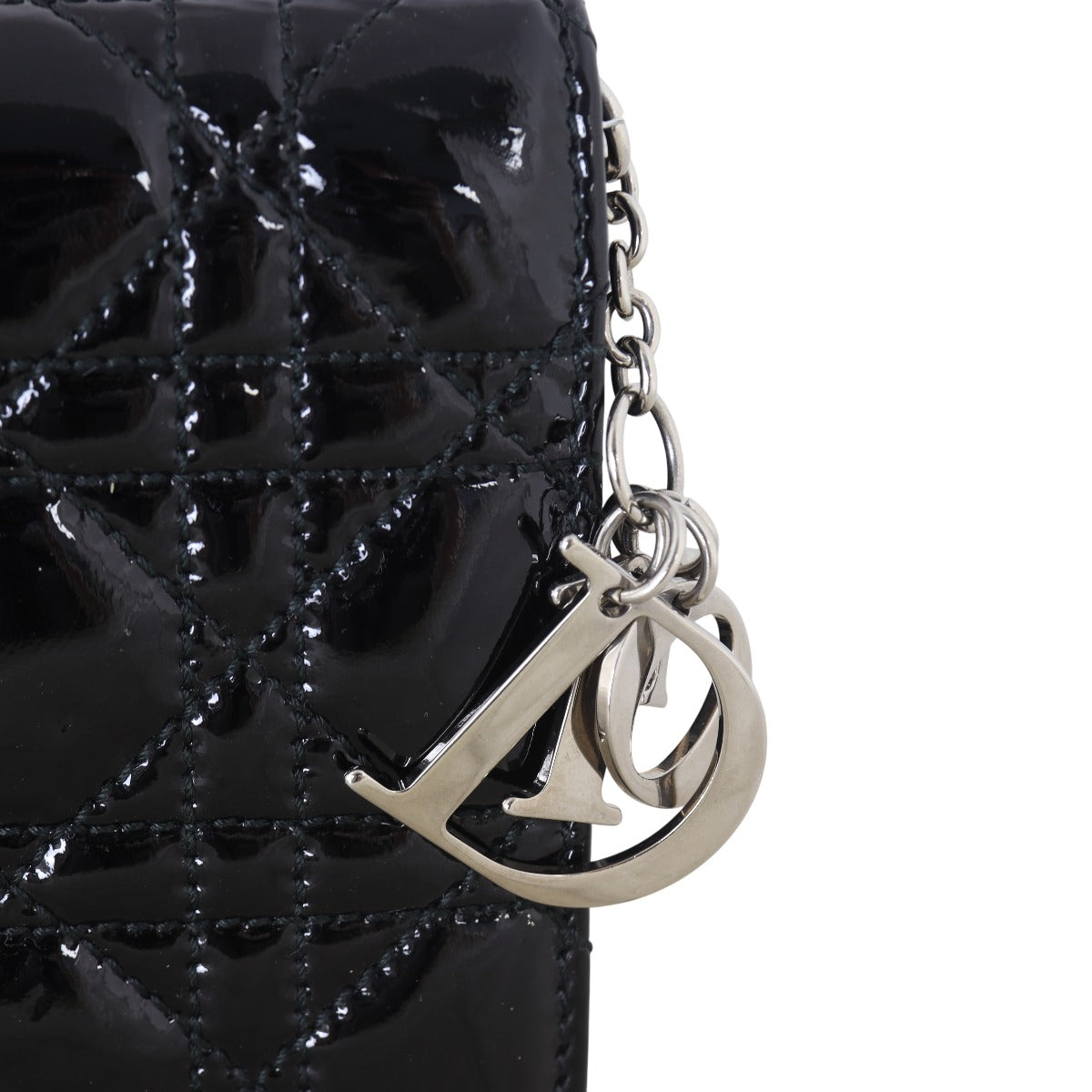Dior Lady Dior Chain Wallet Patent