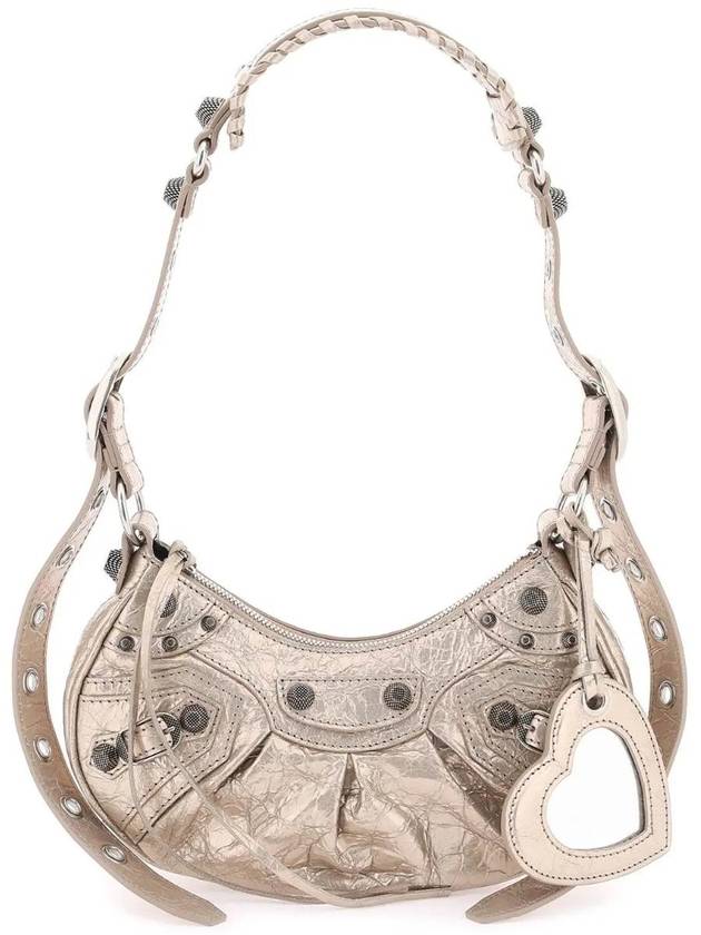 Luxury Balenciaga Trending 2026 Metallic Le Cagol XS Lambskin Shoulder Bag Metallic Beige