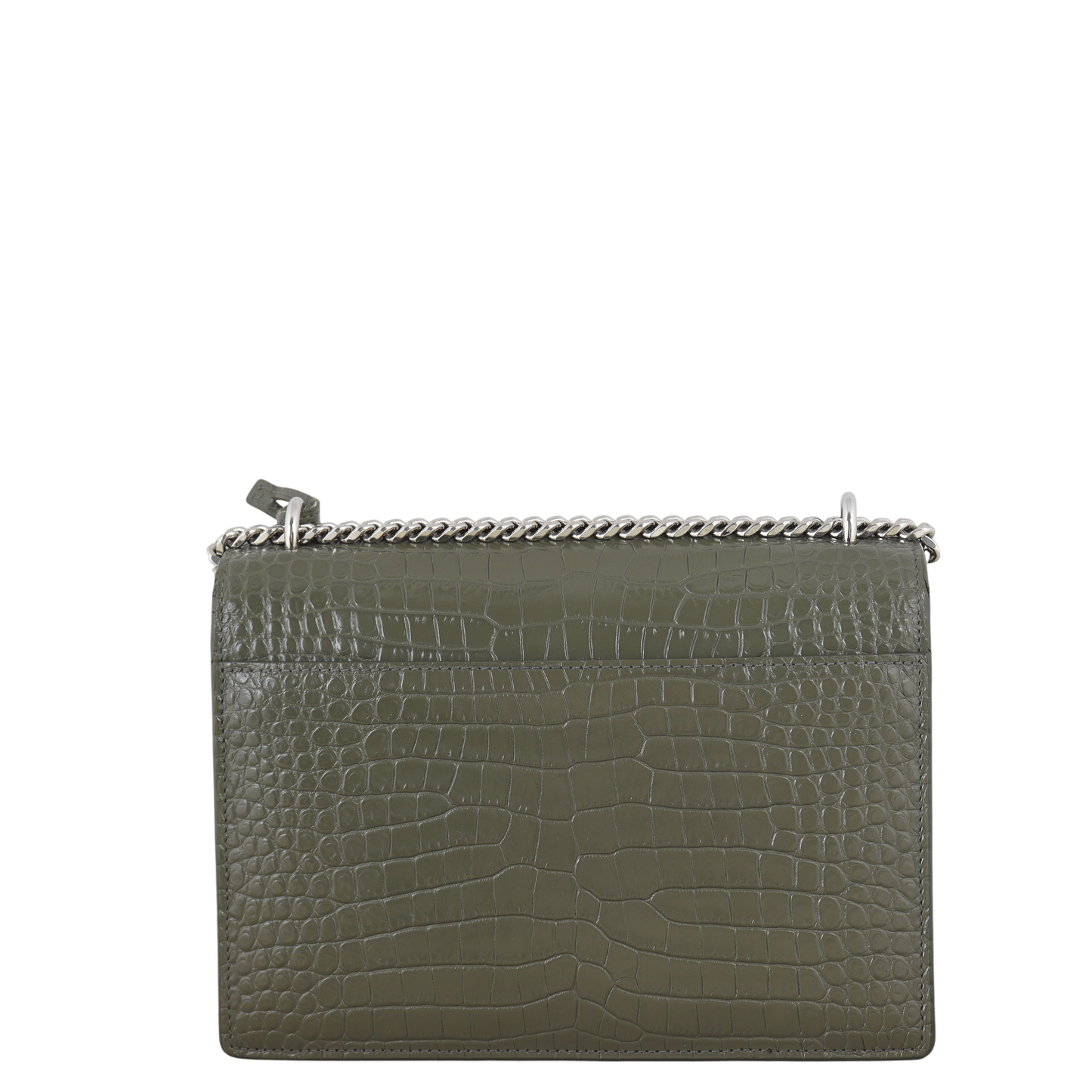 Saint Laurent Sunset Medium Croc-Embossed
