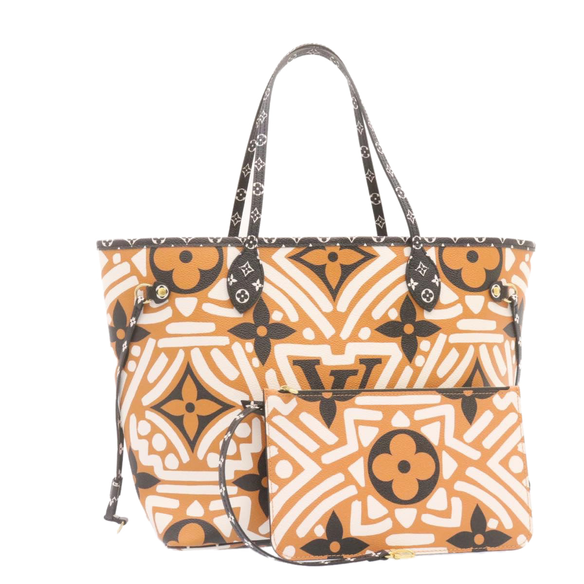 LOUIS VUITTON Monogram Giant Neverfull MM Tote Bag Caramel M56584 LV 25725A