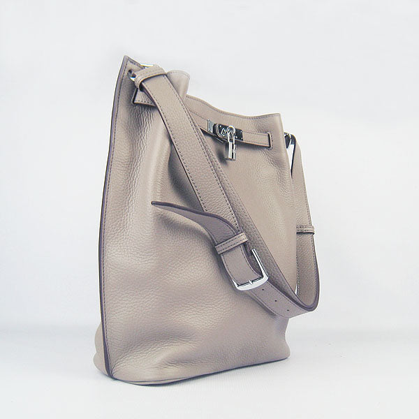 Luxury Hermes Nappa Leather Shoulder Bag H2804 grey Silver