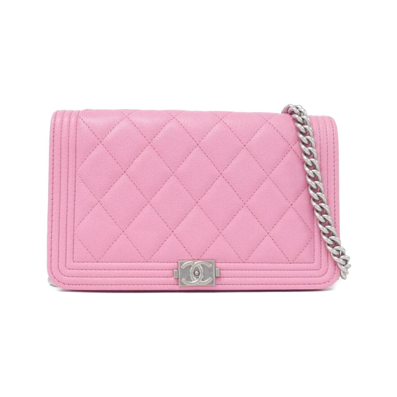 Chanel Boy Chanel Caviar Skin Wallet on Chain Crossbody