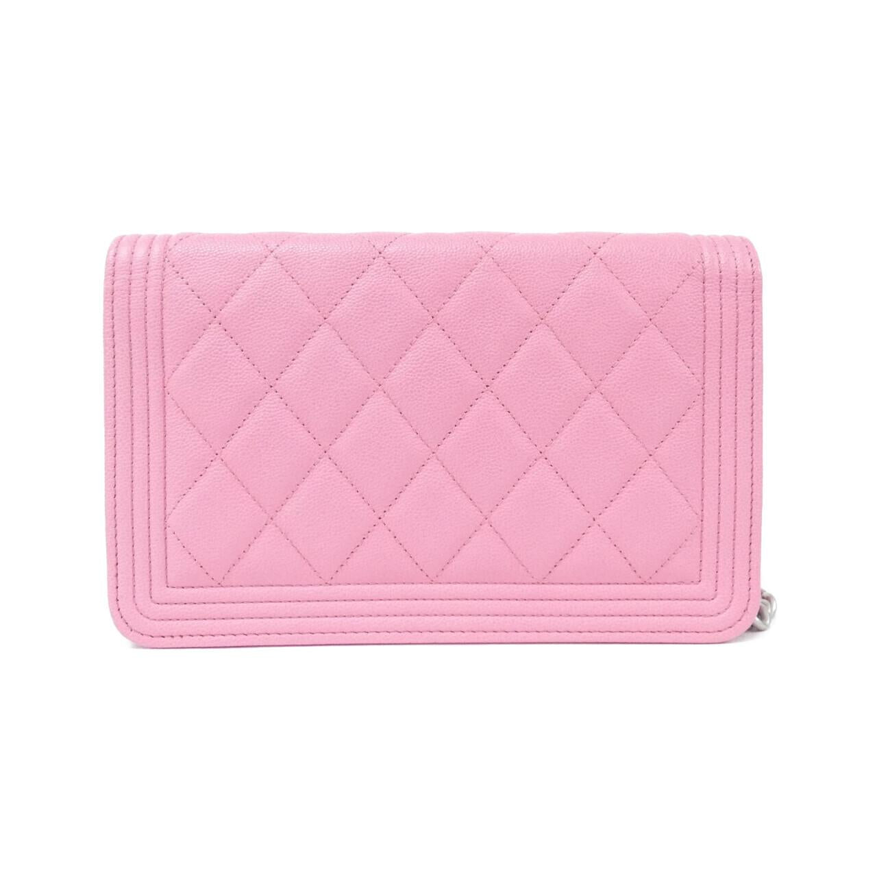 Chanel Boy Chanel Caviar Skin Wallet on Chain Crossbody