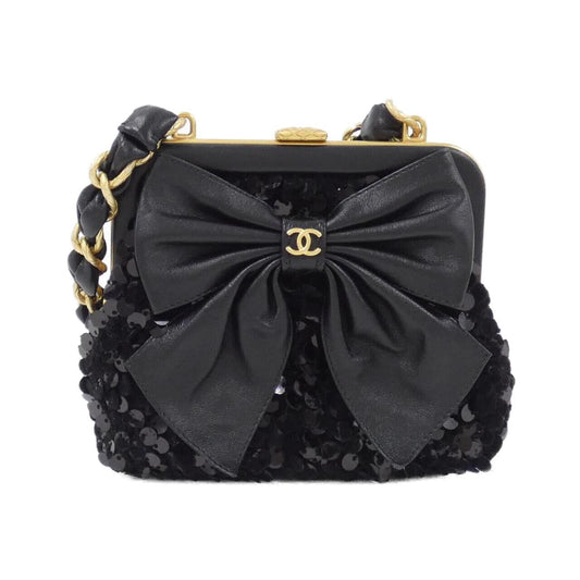 Chanel Tweed Spangle Chain Clutch