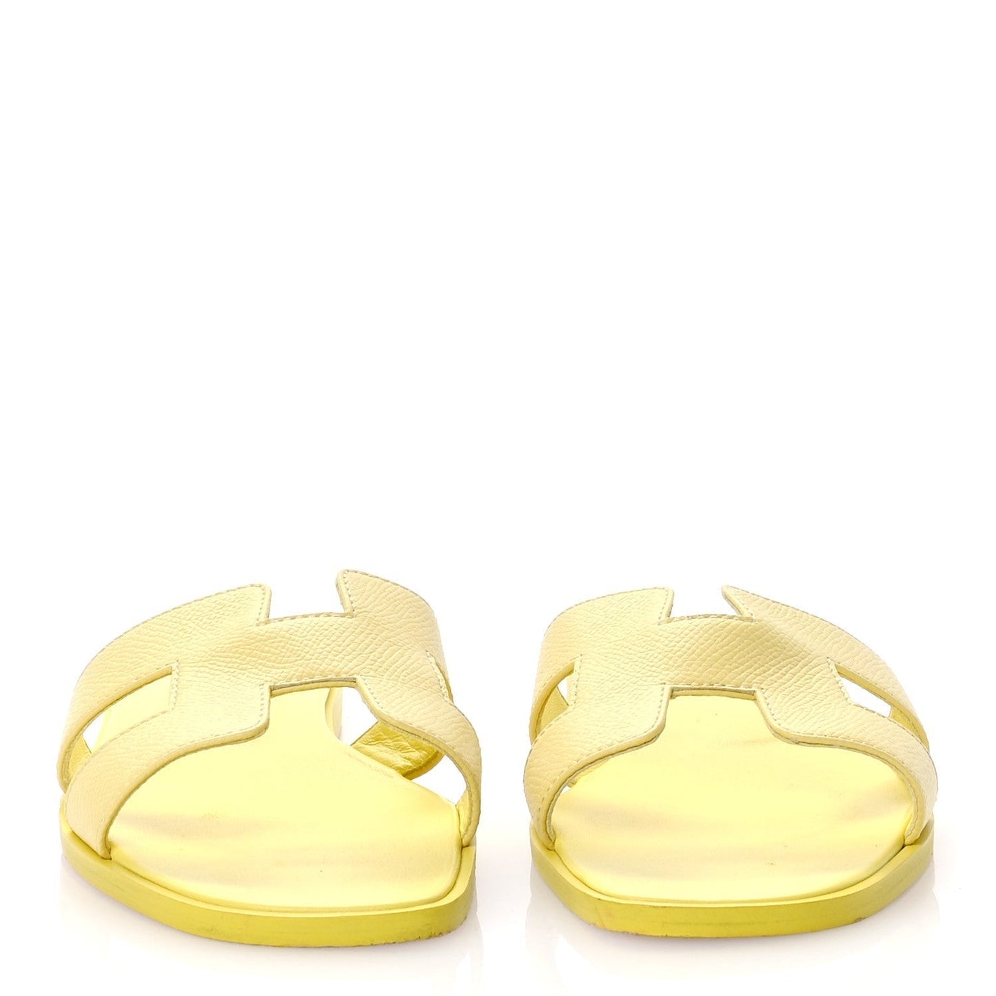 Hermes Epsom Oran Sandals 37 Jaune Pollen