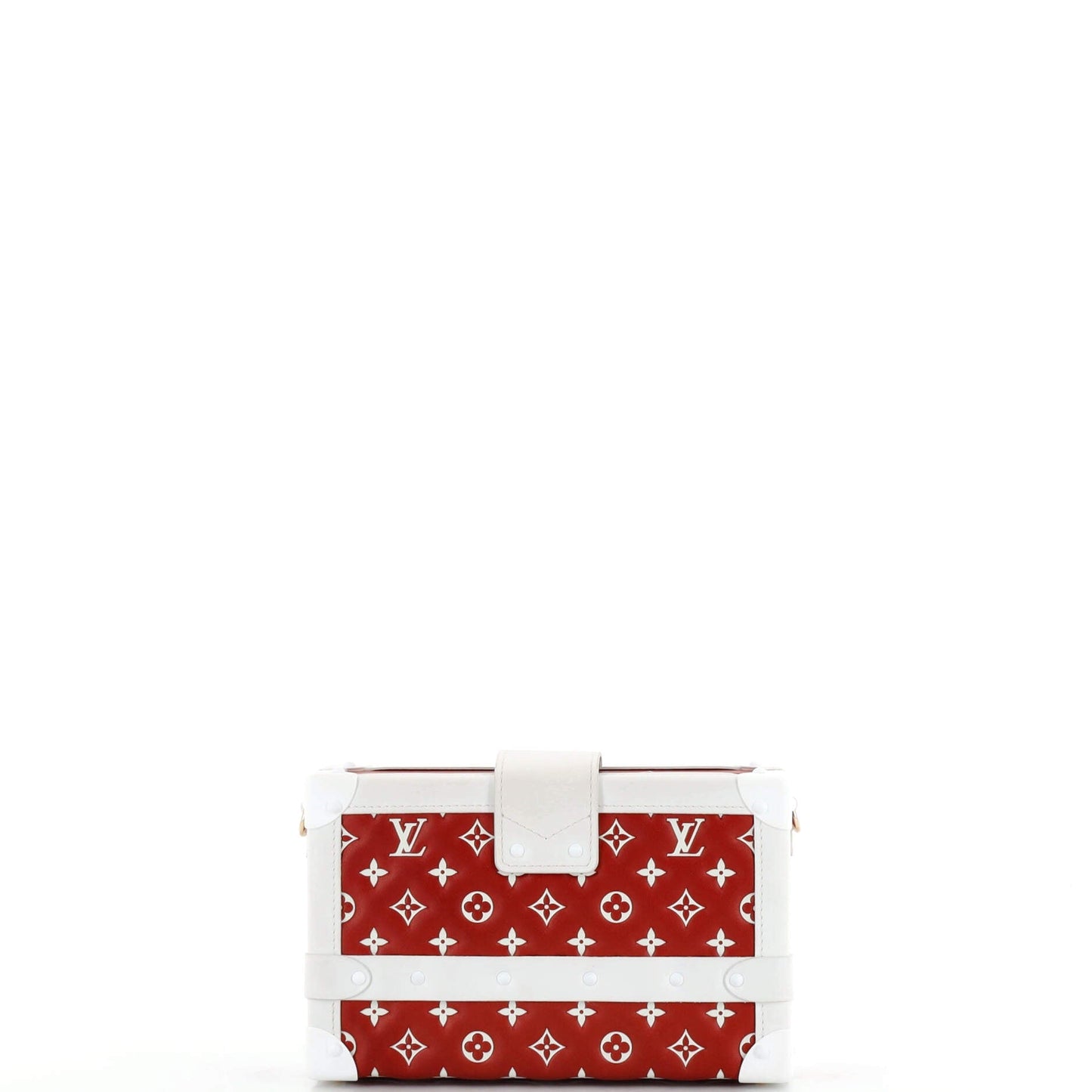 Louis Vuitton Petite Malle Handbag Monogram Embossed Leather